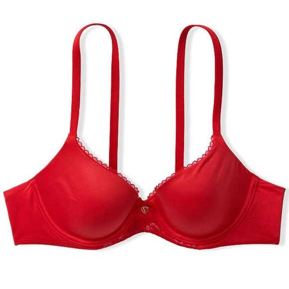 New! Victoria's Secret Body by Victoria Lipstick Red Lightly Lined Demi Bra 4765 - Picture 1 of 10